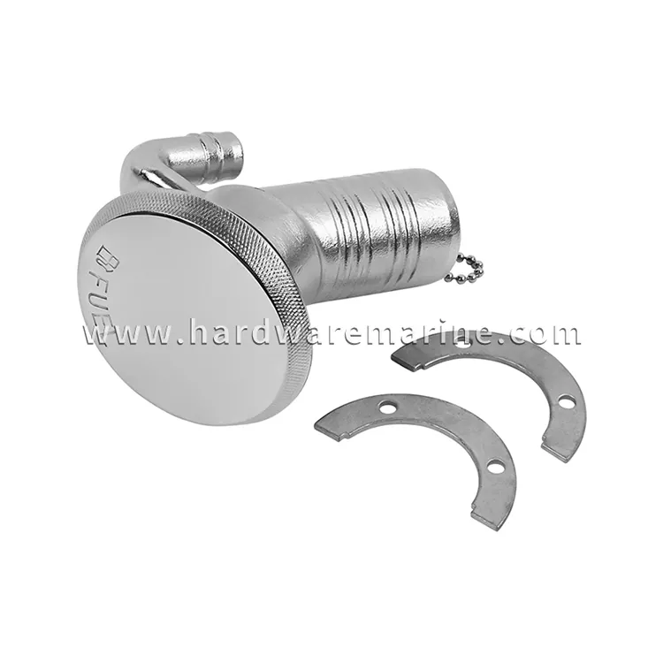 Marine 316 Stainless Steel Angled Deck Filler with Integrated Vent